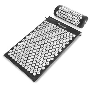 ProsourceFit Black Acupressure Mat and Pillow Set